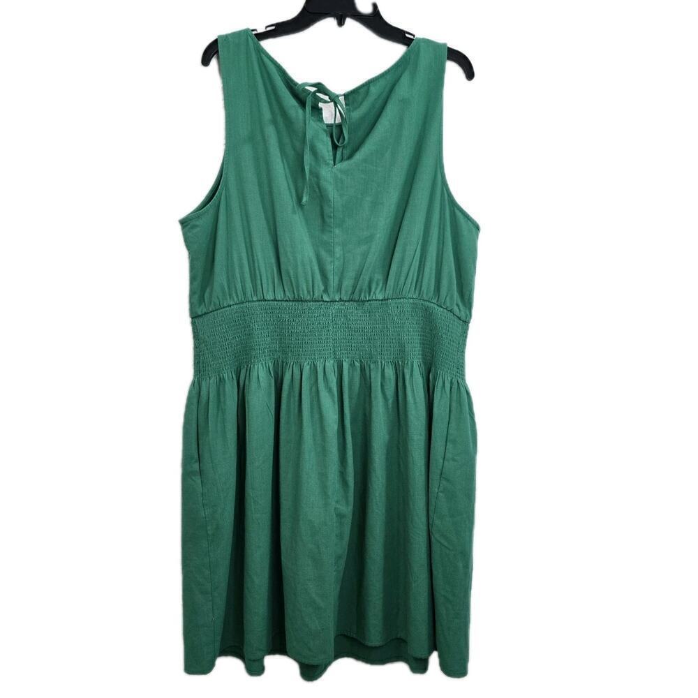 Women's Mini Sundress Sleevess Universal Thread Green Resort Vacation Size 1X - Picture 8 of 9